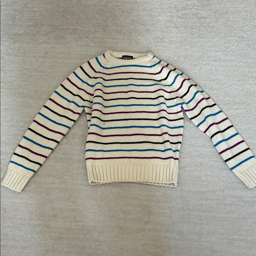 Gitano Cream Sweater with Multicolor Stripes